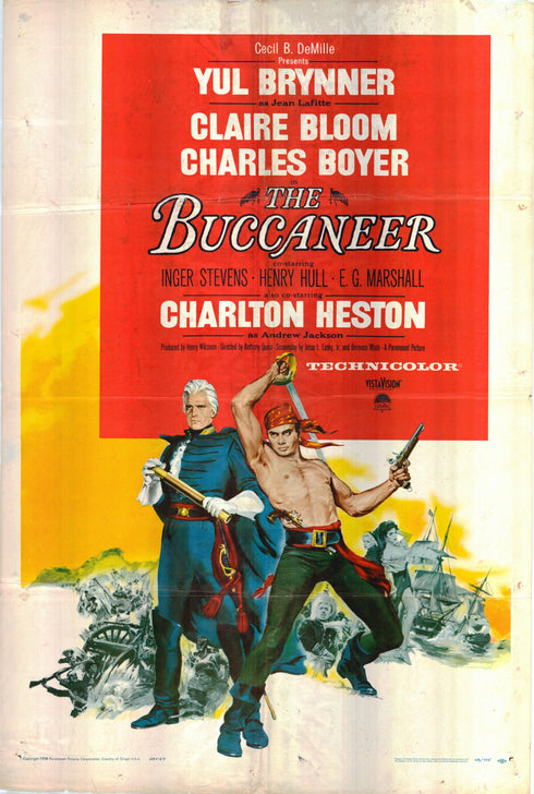 the buccaneer 1958 one sheet poster folded